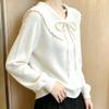 ZOSOUL Вязаный топ в французском стиле с бантом