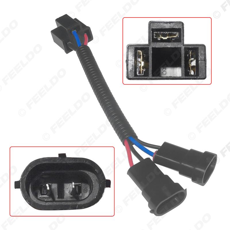 LEEWA 1PC Auto Headlight Lamp Wiring Socket Adapter H4-21 To H11-11 Double Female Connector Plugs Car Light Wire Cable #CA2183