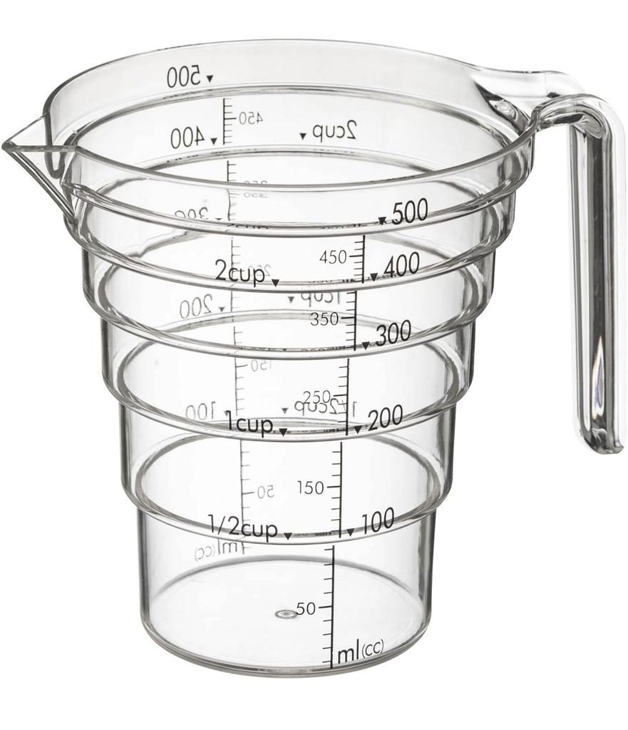 Yamazaki Industries Step by Step Measuring Cup Layer 500ML Clear 2547