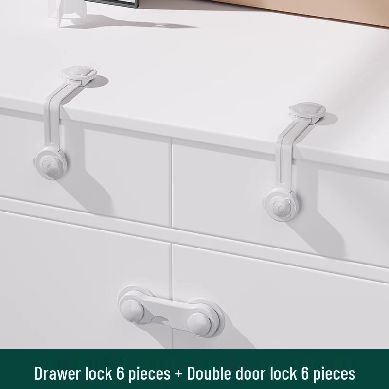 Child Safety Double-Opening Lock - Prevents Pinching for Drawers, Cabinets, Fridges, and Windows