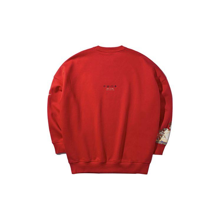 Li-Ning X Disney Co-Branded Fashion Loose Pullover Sweatshirt Men Tops Cherry-Red AWDQ139-1