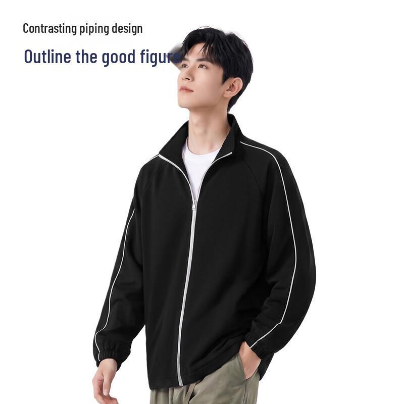 JEEP Men's Stand-Collar Casual Colorblock Jacket