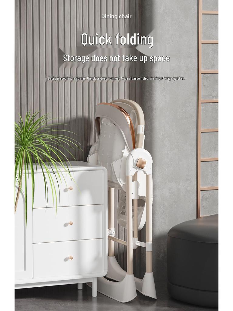 Multifunctional Baby High Chair (0-6 Years): Foldable, Convertible To Rocker, Recline & Sit Positions for Dining & Rest.