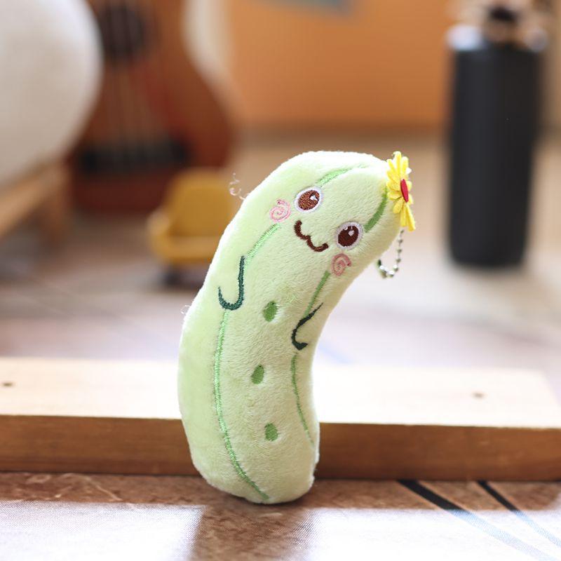 1 шт. Мягкий фрукт Сахарный тростник Горькая тыква Креативный брелок Милая плюшевая игрушка с эмоциями Подвеска для рюкзака Для мальчиков и девочек Подарки