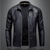 Leather Men's Slim Jacket Trendy Thin Jacket Men's Motorcycle Clothing Large Size Stand-Up Collar Leather Jacket