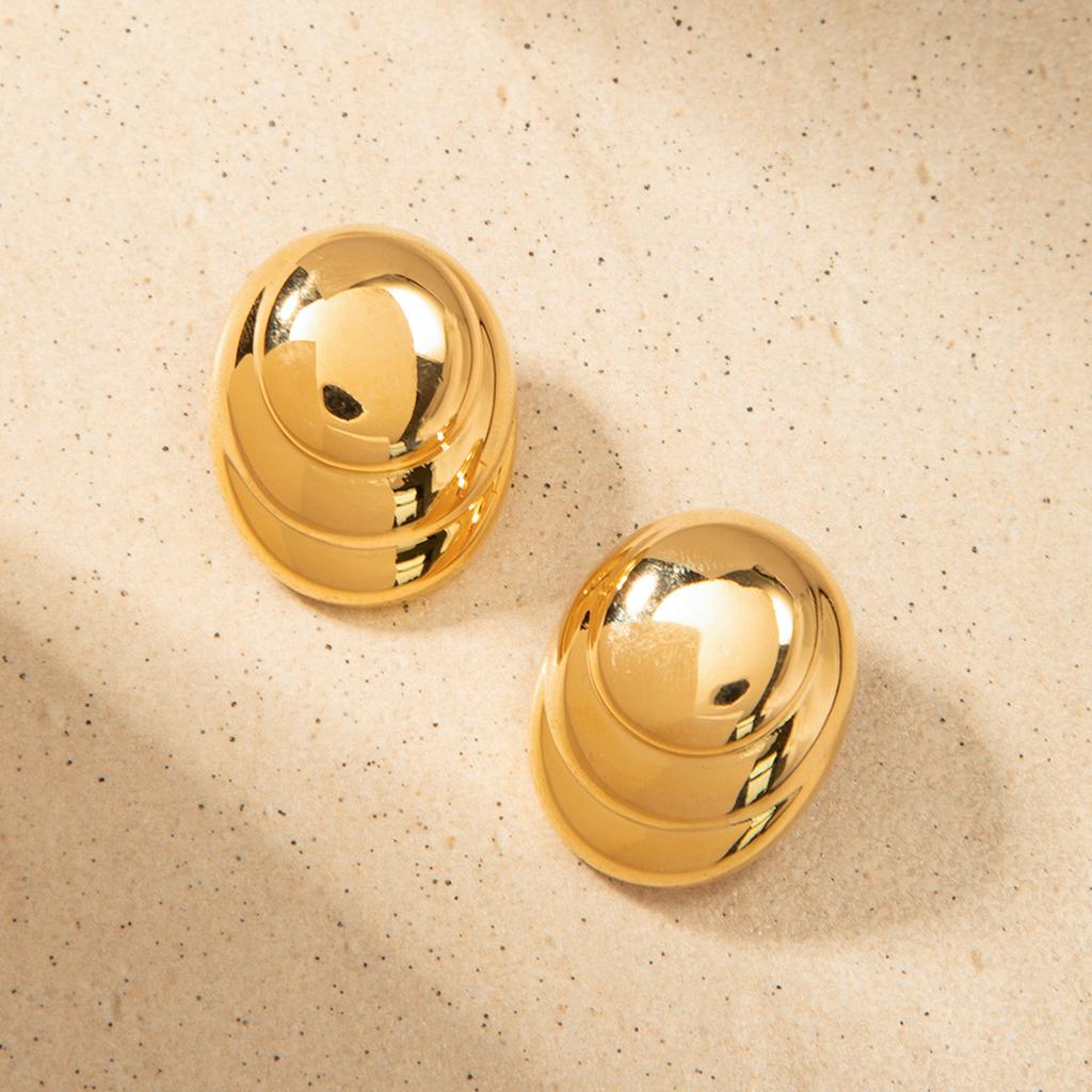 Серьги-гвоздики в форме овала и спирали в стиле ретро с металлическим дизайном, серебряные иглы 925 пробы, золотые серьги-гвоздики 18 карат