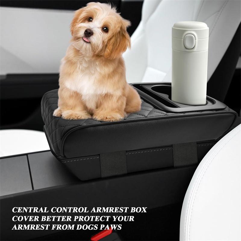 Подушка под подлокотник для центральной консоли с 2 подстаканниками из искусственной кожи, подушка для подлокотника, портативная автомобильная подушка для подлокотника, подушка для высоты