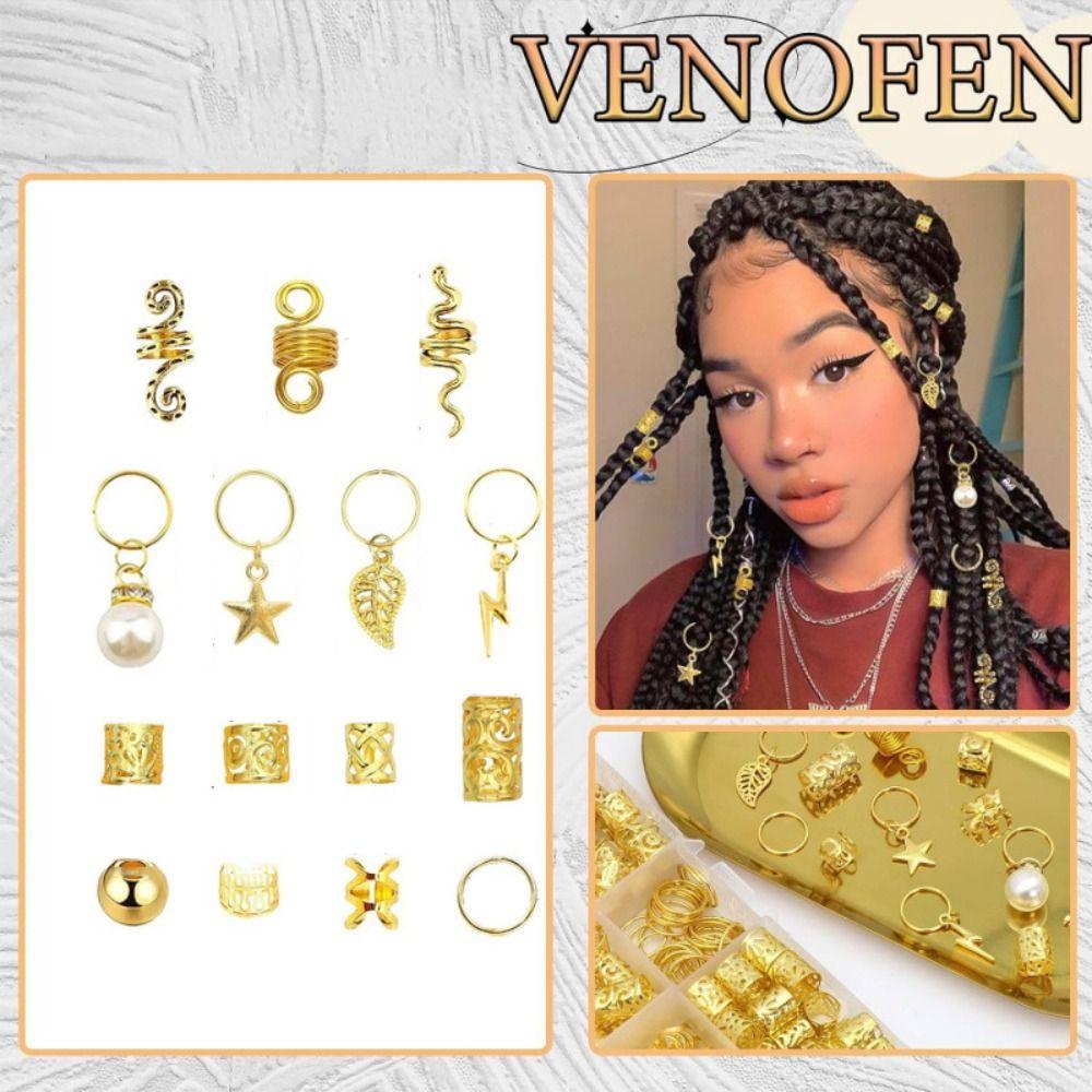 217Pcs Metal Cuff Clips Hollow Out Hair Ring Hair Braiding Hair Braid Tubes  for Braids