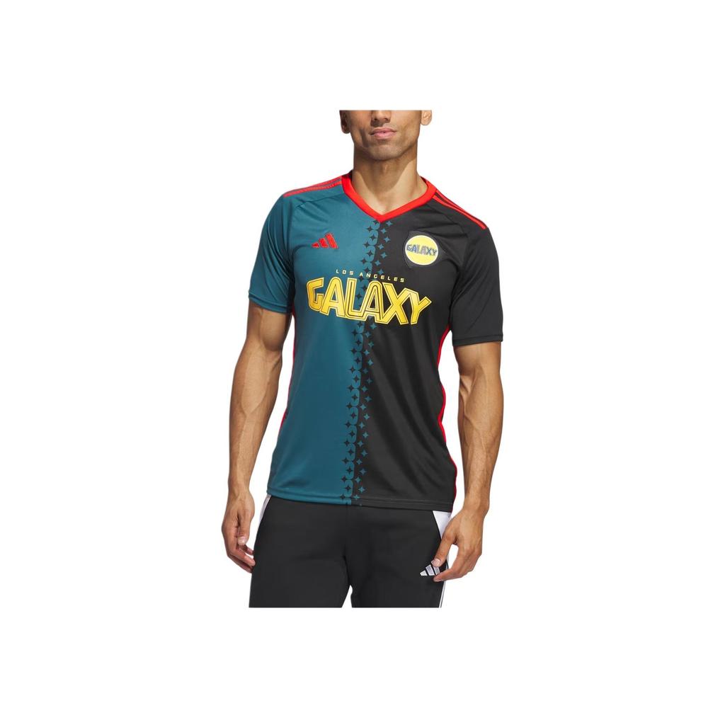 Adidas LA Galaxy SS24 Удобная футболка с круглым вырезом и коротким рукавом для фанатов, мужские футболки, черный цвет IN4290