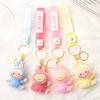 Flocking Yoga Keychain Small Pendant Cartoon Cute Doll Keychain Small Gift