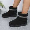 New Snow Boots Women's Velvet Warm Fashion Casual Winter Snow Lace Cotton Shoes