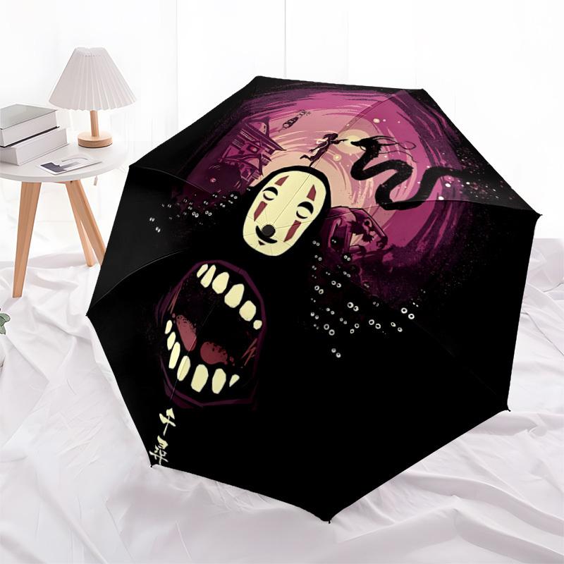 1pc Spirited Away No-Face Windproof Automatic Umbrella, Lightweight for Women/Men, Perfect Christmas Gift a0811212