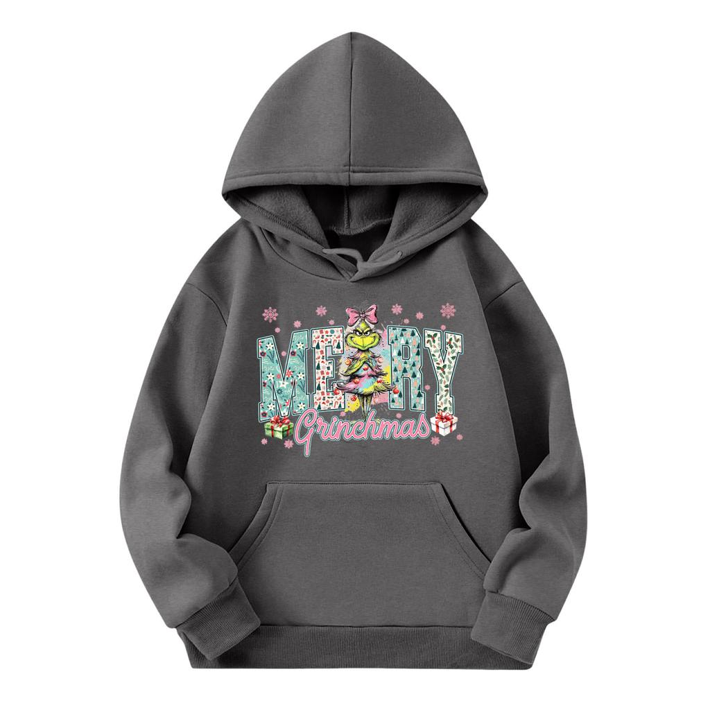 Child Fashion Lightweight Long Sleeve Pullover With Pockets  Print Hoodie