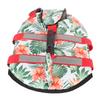 Dog Life Jacket Hawaiian Style Reflective Stripe Loop and Hook Design Superior Buoyancy Pet Life