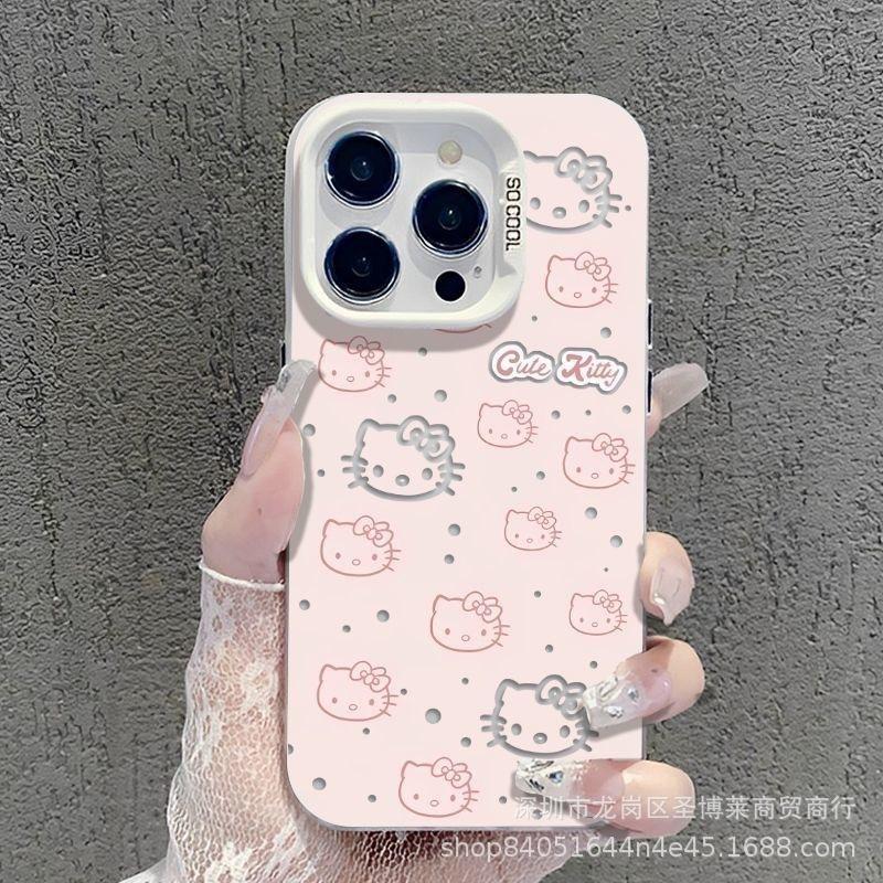 Полноэкранный чехол KT cat подходит для Apple 15 цветной серебристый iPhone14Pro креативный 11promax матовый 16 защитный чехол 17