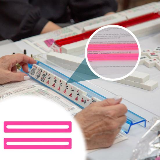 Mahjong Line Finder Translucent Ruler for Mahjong Cards Bright Mah Jong Rules Reader And Strategy Guide for Enthusiasts Beginners