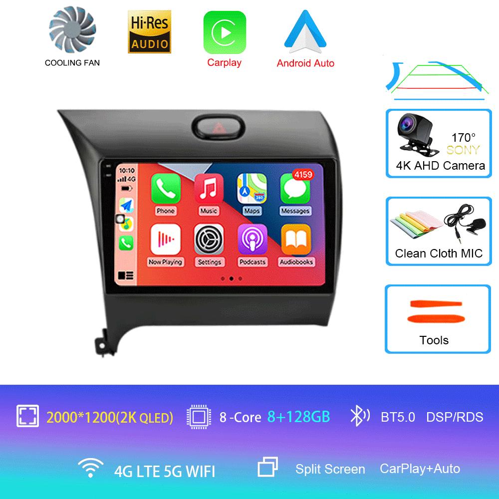 Автомобильное радио Android 14 Carplay Auto для Kia K3 Cerato Forte 2013-2017 RHD Навигация GPS Мультимедиа Видео Плеер 2din DVD Головное Устройство