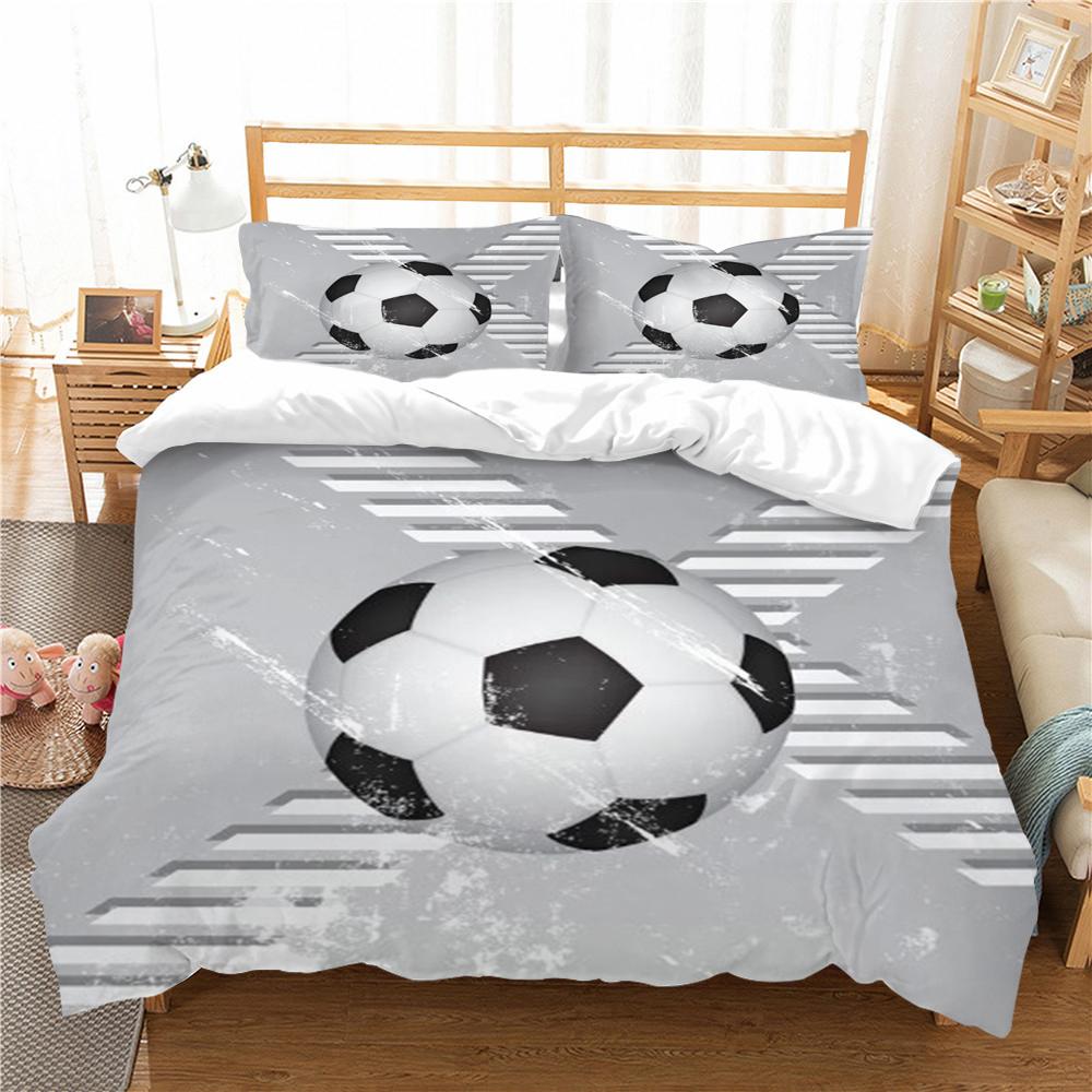 Duvet Cover 3D Home Bedspreads Football Quilt Cover High Quality Bed Cover Suit with Pillowcase Soft Bedding Cover