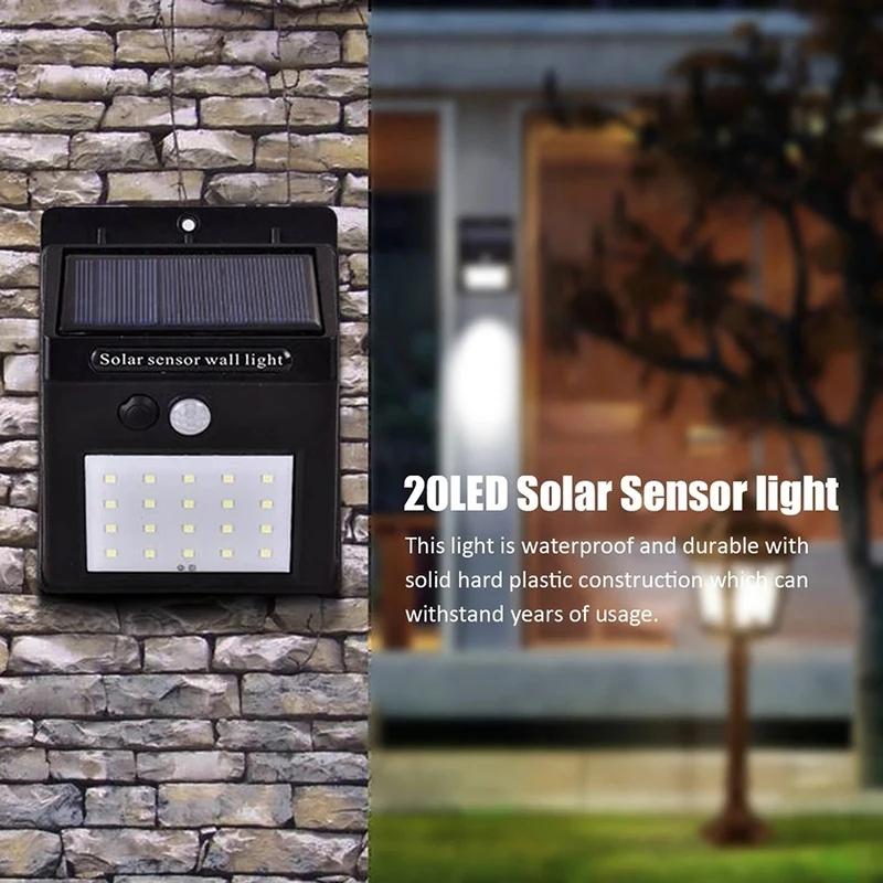 Outdoor Waterproof LED Solar Light Eco-Friendly PIR Motion Sensor Wall Light Solar Powered Street Lamp Yard Garden Decoration