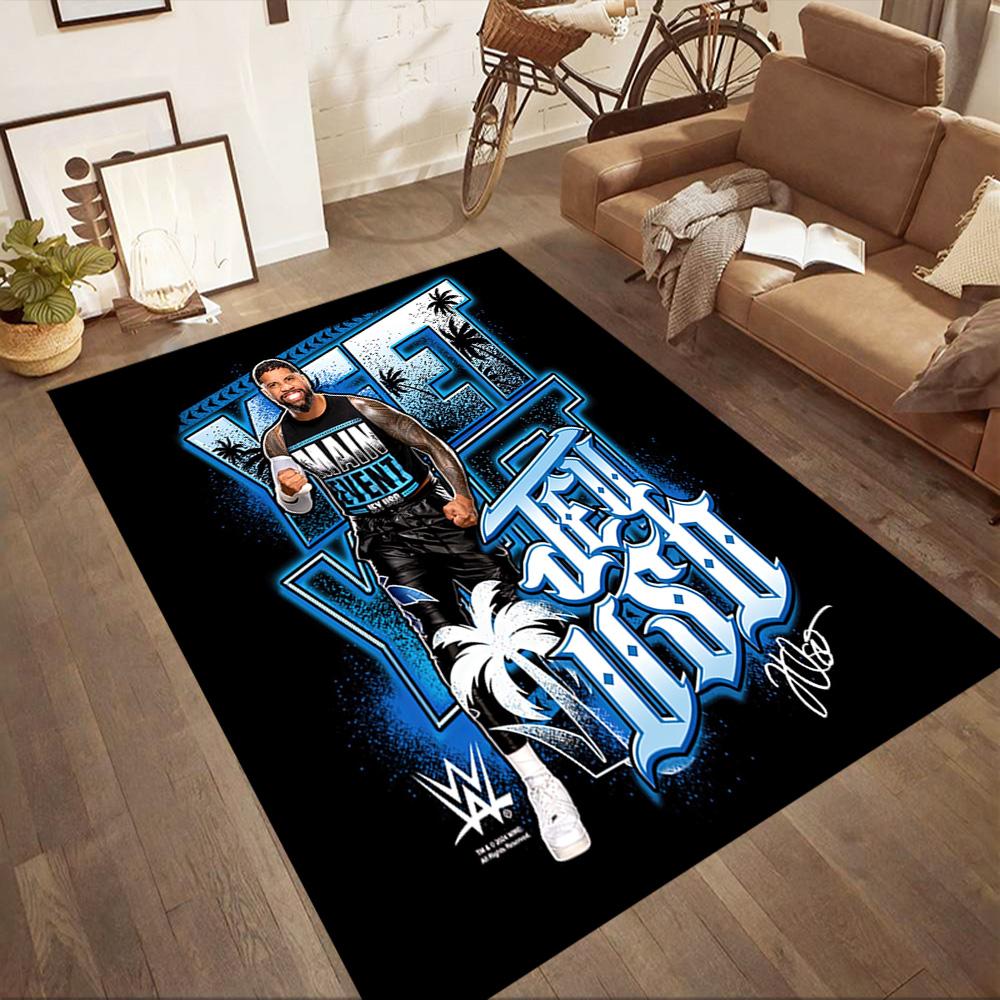 Yeet Jey Uso Square rugs are a great choice for living rooms, bedrooms, home décor, and as gifts.