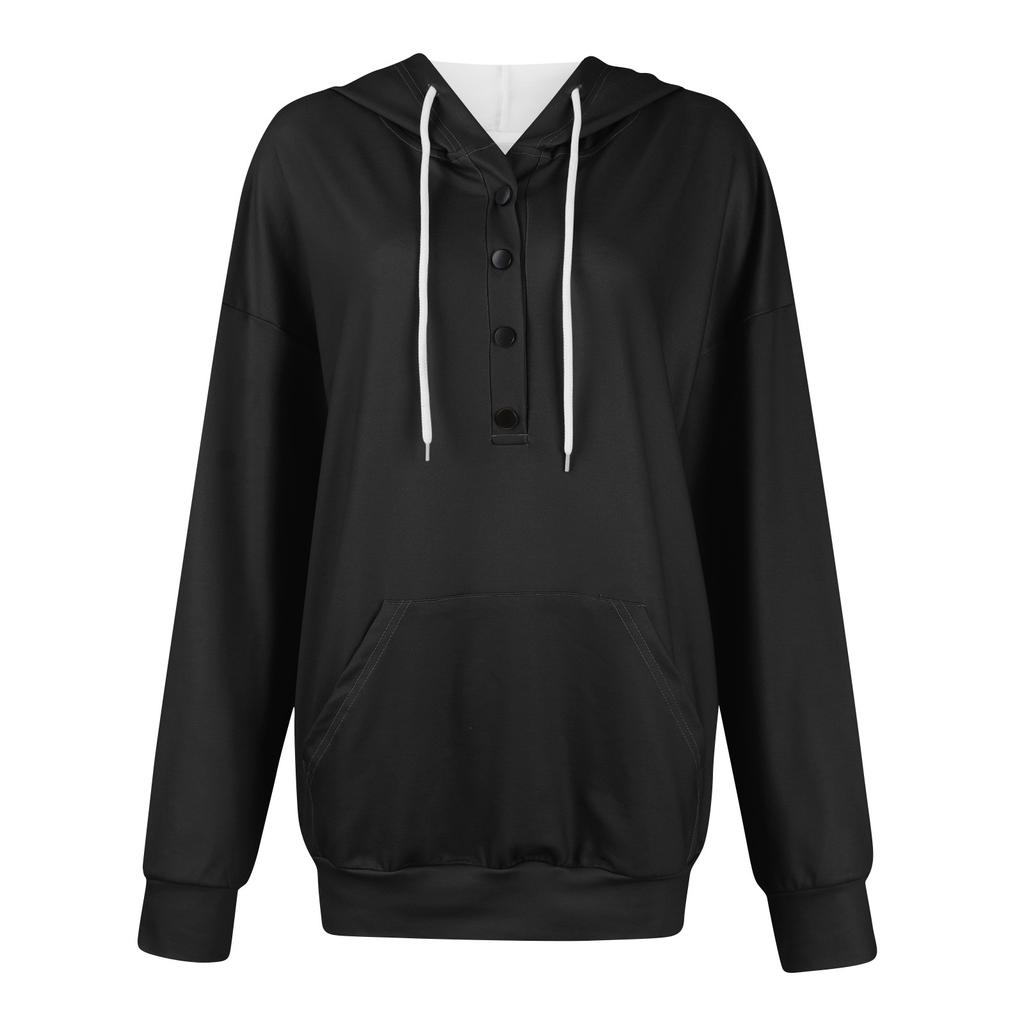 Women's Casual Fashion Solid Color Long Sleeve Pullover Hoodies Sweatshirts