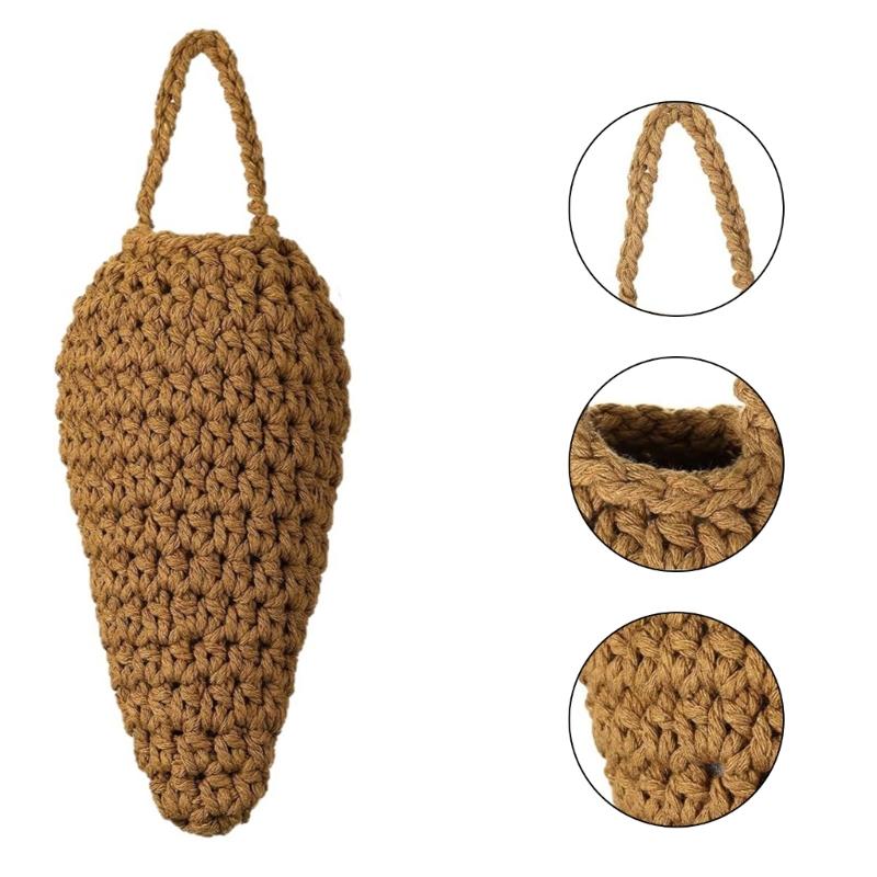 Large Crochet Wasp Nest Decoy Faux Hanging Fake Hornet Nest Wasp Intimidate for Outdoor Garden Yard Camping Eaves