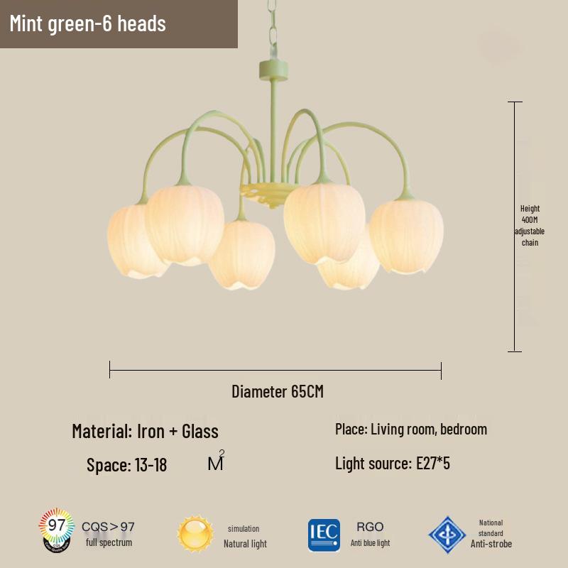 Современная минималистичная люстра в кремовом стиле - Дизайн "Тюльпан" для гостиной, спальни или столовой