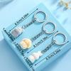 Resin Flocking Cute Three-Dimensional Bunny Keychain Pendant, Car Keychain Pendant, Bag Pendant, Accessory Batch