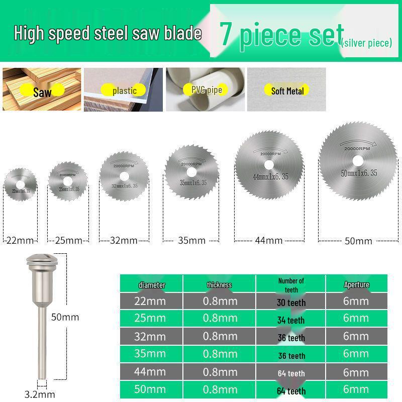 Mini High-Speed Steel Saw Blade for Wood, Plastic, and PVC - Fits Electric Grinders and Hand Drills