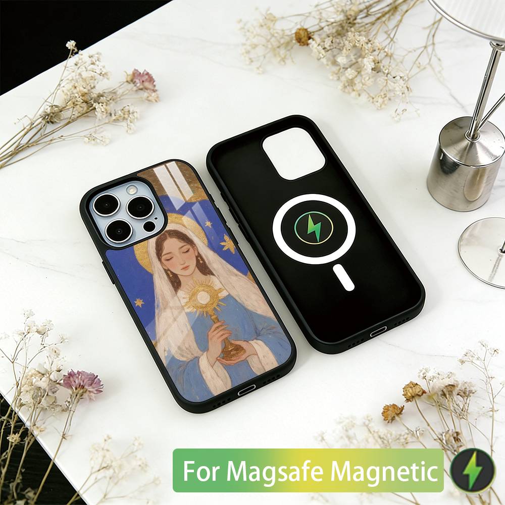 Чехол для телефона V-Virgin Mary Virgin для iPhone17,16,15,14,13,12,11 Plus,Pro Магнитный с беспроводной зарядкой Magsafe