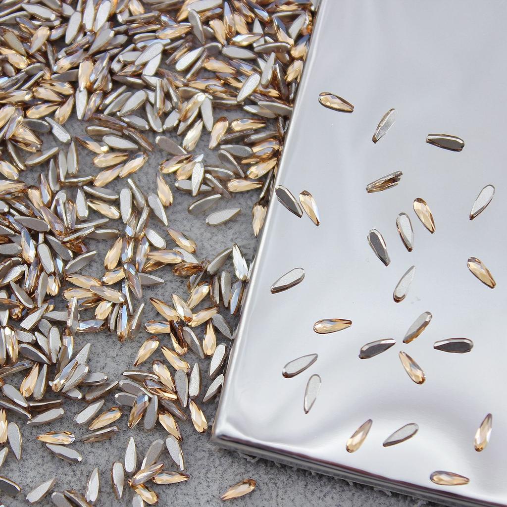 Super Flash K9 White Crystal Flat Bottom Inverted Edge Nail Art Diamond Prism 1:1 Imitation Huazi Inverted Edge Does Not Fall Off The Bottom Nail Art