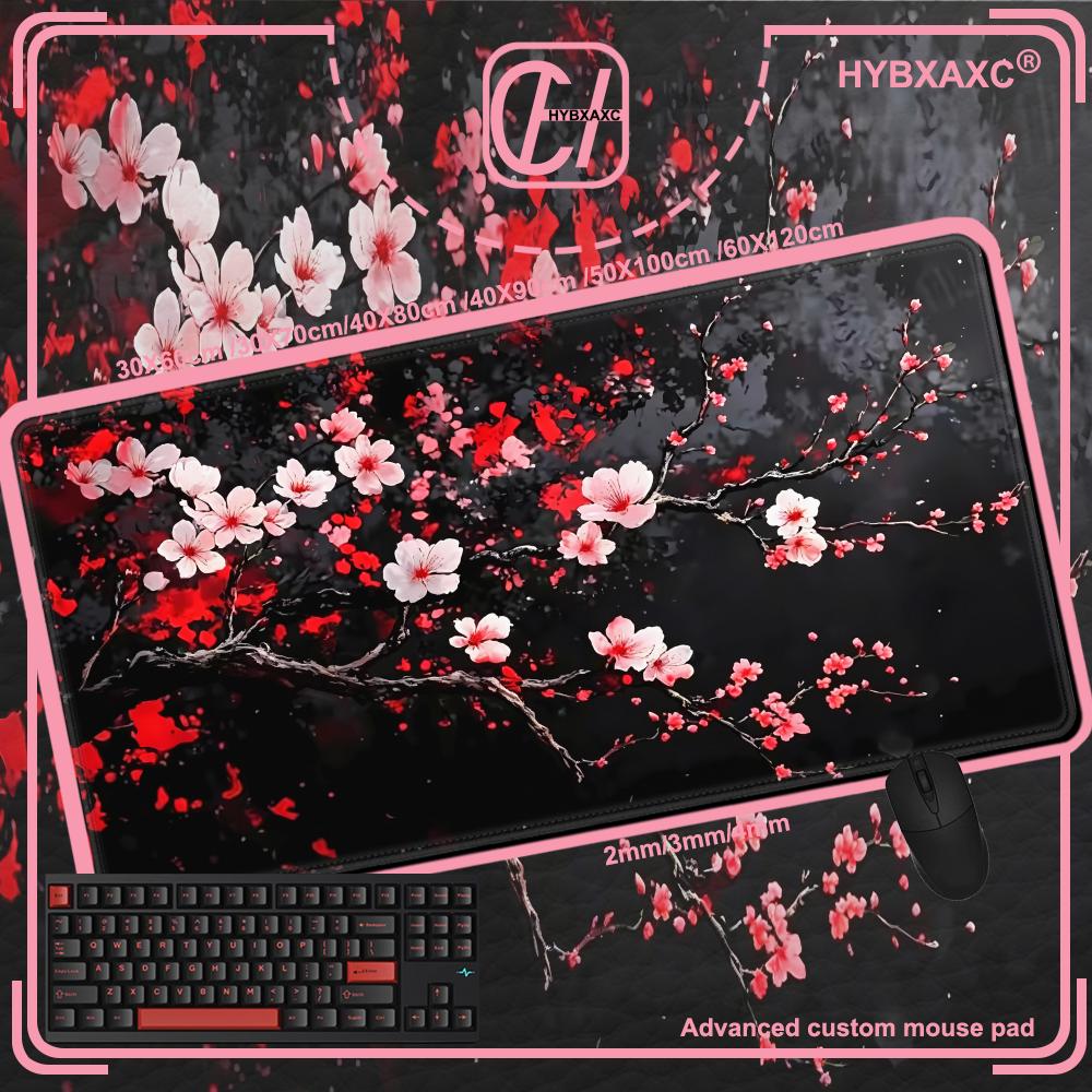 Plum Bossom Mouse Pad Large Computer Office Game Table Mat Xxl Rubber AntiSlip Gaming Keyboard Mousepads Long Desk Pads Hybxaxc