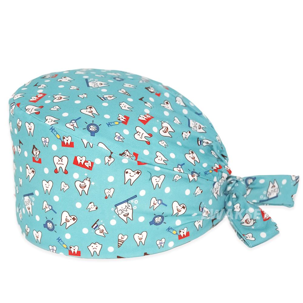 Новая мягкая кепка из хлопка, регулируемая шапка с героями мультфильмов, шапка для лабораторной работы, хирургическая шапка, аптека, аксессуары для ухода за стоматологом, шапочки-скрабы