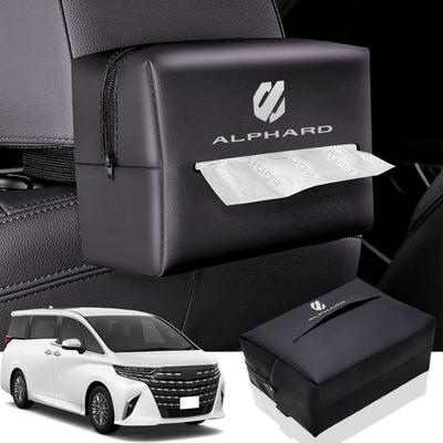 HUDIY Автомобильный чехол для салфеток для нового Alphard 40 серии 2023 Кожаный автомобильный органайзер для салфеток Подвесной держатель для салфеток Солнцезащитный козырек Удобный автомобильный аксессуар (Июнь