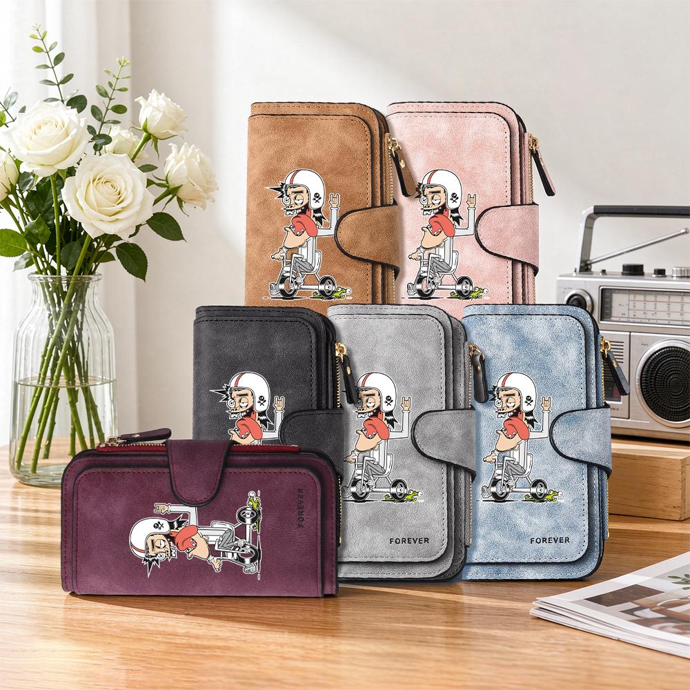 Cool Cartoon Rider Print Long Wallet