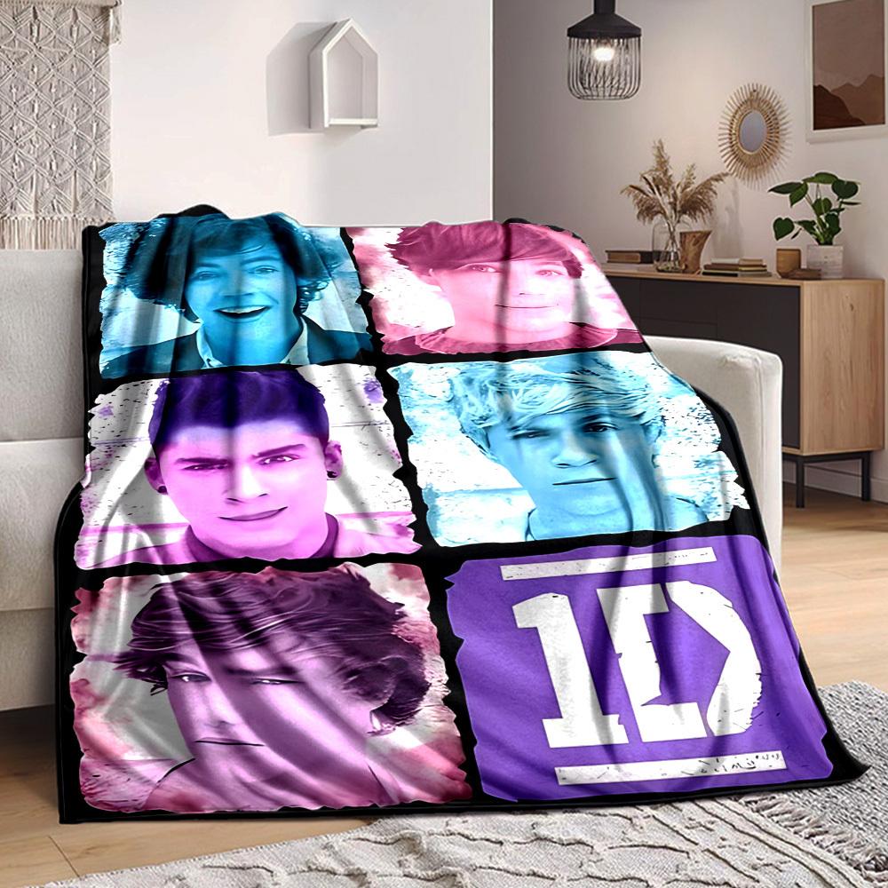 1PC 1D Merchandise Blanket Lightweight Flannel Throw Blanket for Sofa, Bed, Travel, Camping, Livingroom, Office, Couch
