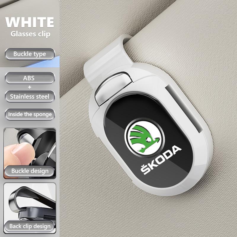 NSH4 Multifunctional card holder Car visor Glasses clip Accessorie For Skoda Rapid Octavia Derivative Enyaq-iV VisionS Yeti Scala