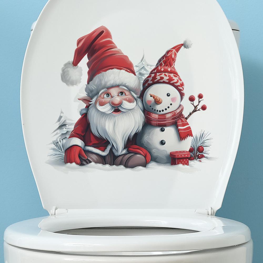 Fun-m201 Santa Claus Snowman Santa Hat Toilet Post Bathroom Toilet Home Decoration Stickers Wholesale