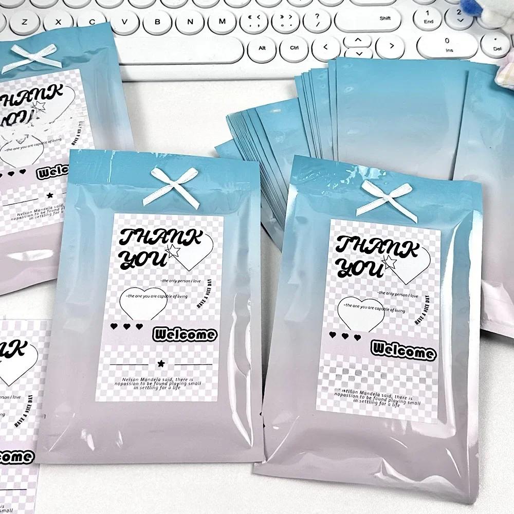 20 шт. корейских Ins эстетических сине-розовых градиентных карт, плоских полипропиленовых пакетов, Kpop Idol, 3-дюймовых фотокарт, продающих карты, сделай сам, декоративная упаковка, карман