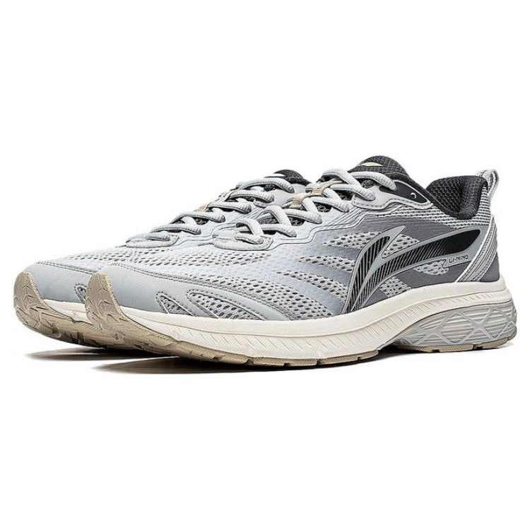 Li-Ning Кроссовки для бега Fuyiao Fabric Synthetic Leather Non-Slip Reathable Reathy Low Top Men sneakers Light-Smoke-Gray ARXT011-3