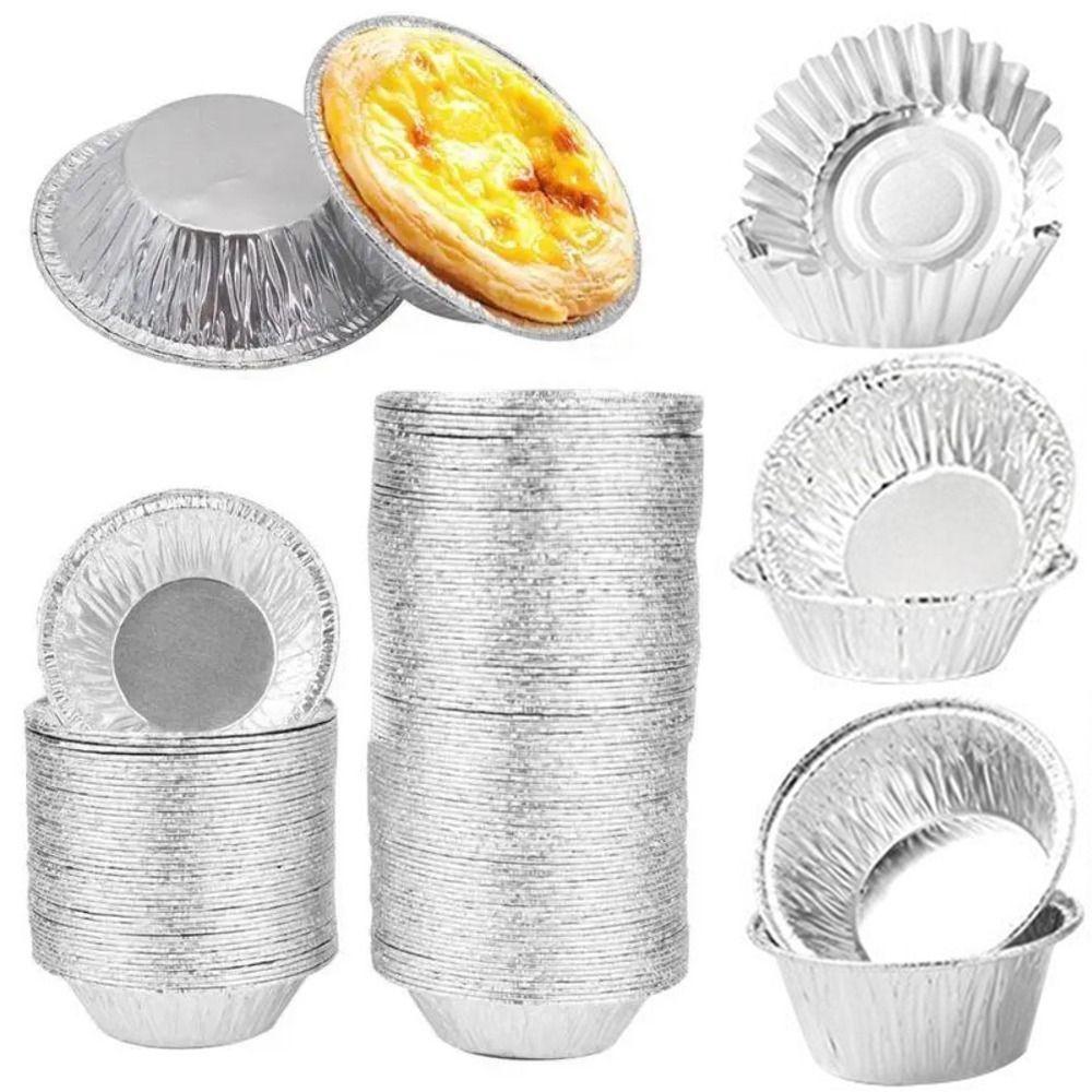 100 шт. Круглая форма для тарта, одноразовая форма для пирога, форма для торта, скорлупа, форма для яичного тарта, чашка для выпечки