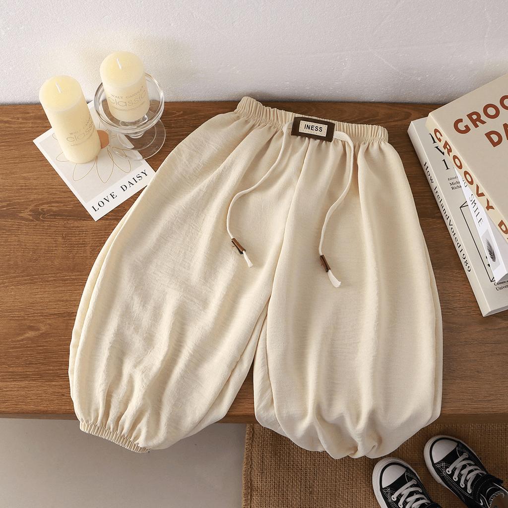 Children's Summer Loose Casual Pants Middle and Small Children Soft Mid-waist Anti-mosquito Pants