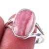 Кольцо из чистого серебра 925 пробы с натуральным родохрозитом ручной работы S.10 Q5r69