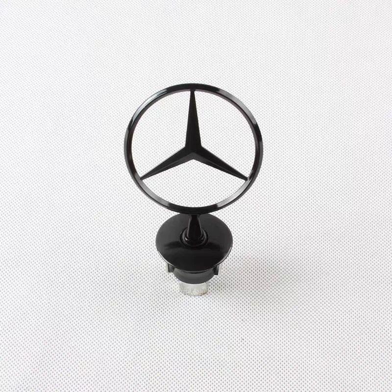 2025 Hot For Benz 1pcs 44mm 3D Metal Blue Chrome Star Bonnet Hood Logo Emblem Badge for Mercedes Benz W202 W203 W204 W208 W210 W