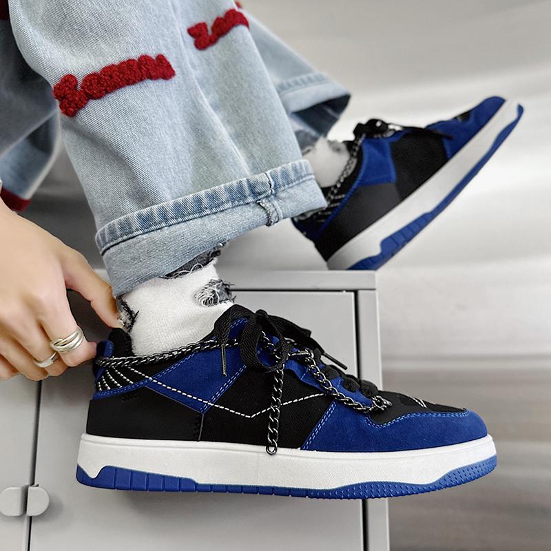 Осенние мужские дизайнерские кроссовки с цепочкой, удобные низкие мужские скейт-кеды, повседневные кроссовки на винтажной платформе для мужчин, zapatillas hombre