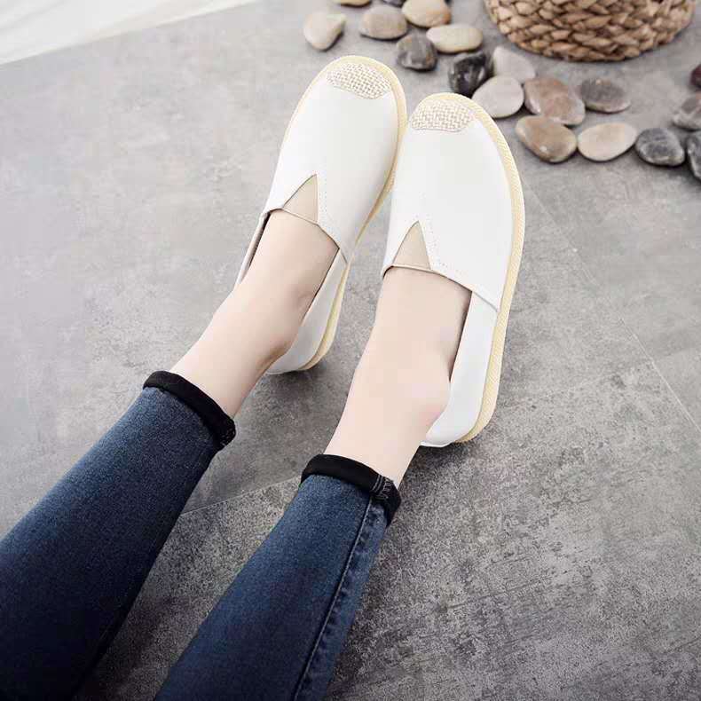 Женская обувь из парусины, новые летние дышащие повседневные туфли на плоской подошве из конопли, женские туфли в корейском стиле с рисунком рыбака, мюли