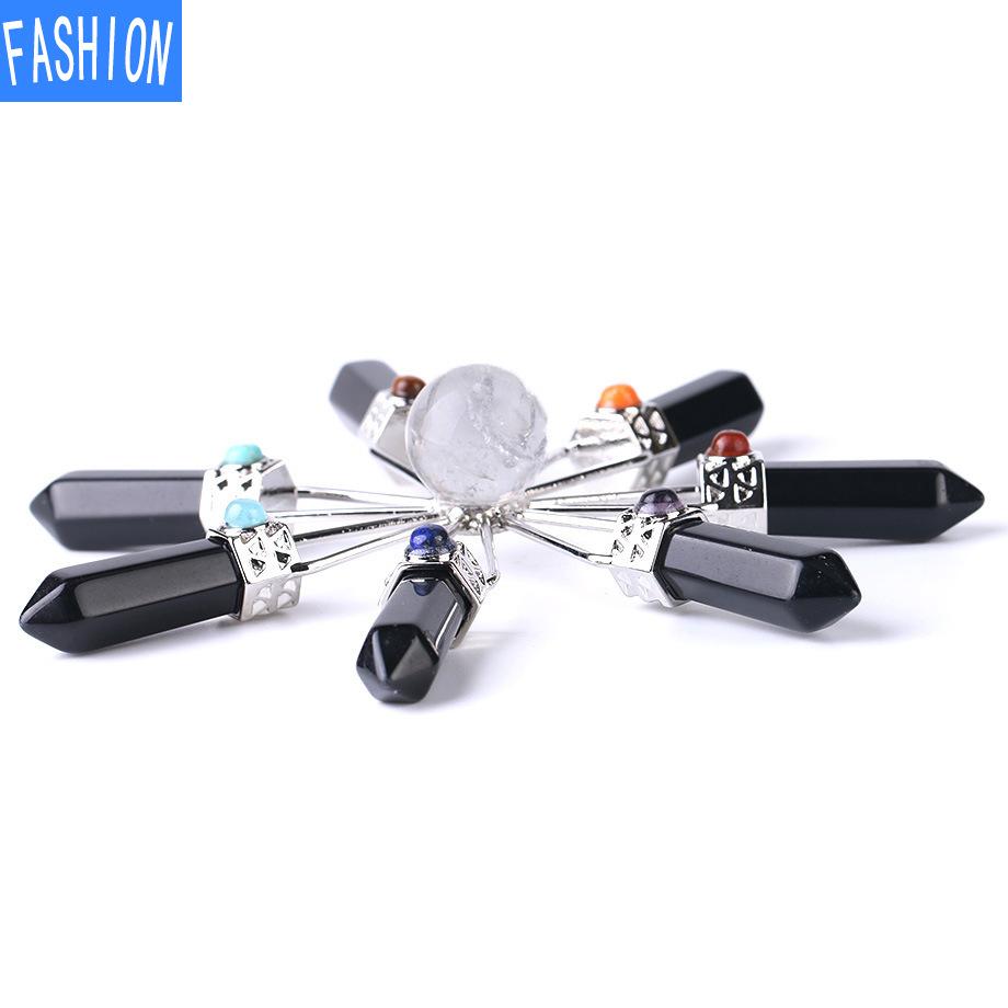 Natural Semi Gem Chakra Pendant Crystal Pendant Amethyst Powder Crystal White Crystal