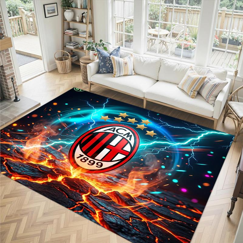 Дизайн AC Milan Кристальный Велюровый Ковер Уютный Не?Нескользящий ковер с принтом для спальни, гостиной, прихожей