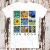 230 Gsm 100% Cotton Van Gogh Painting Collage With Starry Night And Sunflowers Limited Edition Style Design Top Art Retro Tee Best Seller T Shirt 8999