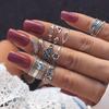 Wish Bohemian Leaf Cutout 9-Piece Knuckle Ring Set for Women